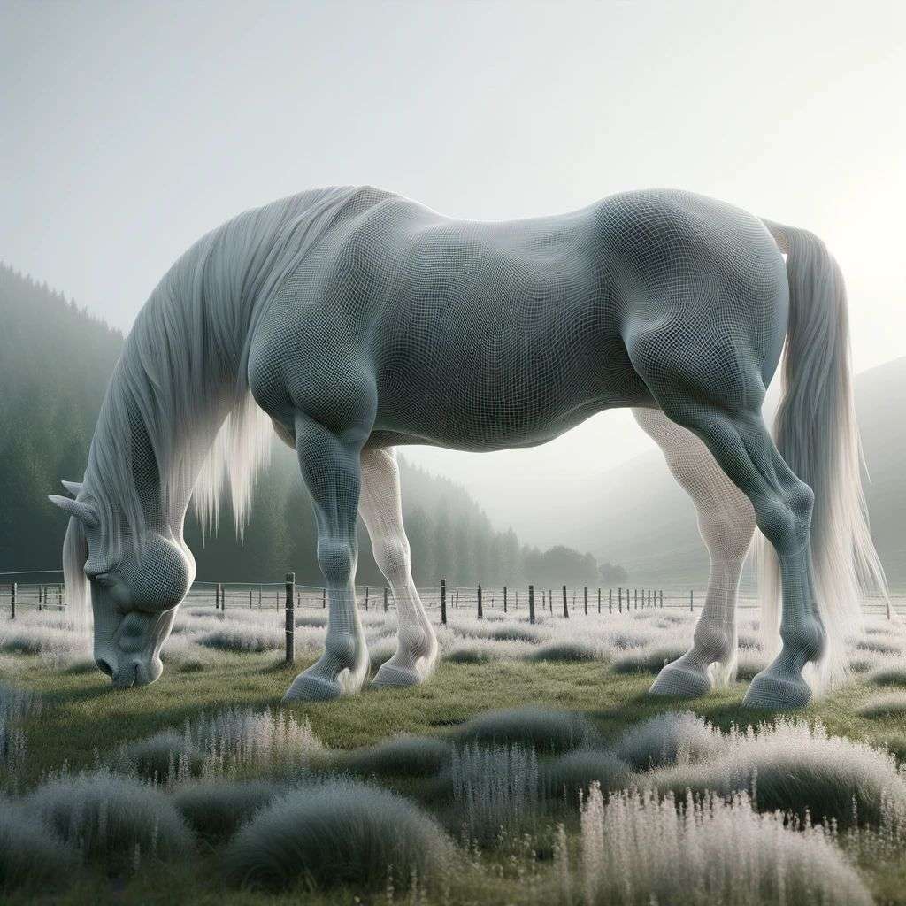 a detailed image of a horse, created by using Fourier series